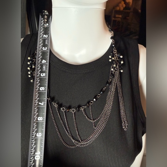 Black and Silver Chain Necklace with Jim Dunlop Guitar Pick Pendant - Picture 6 of 6